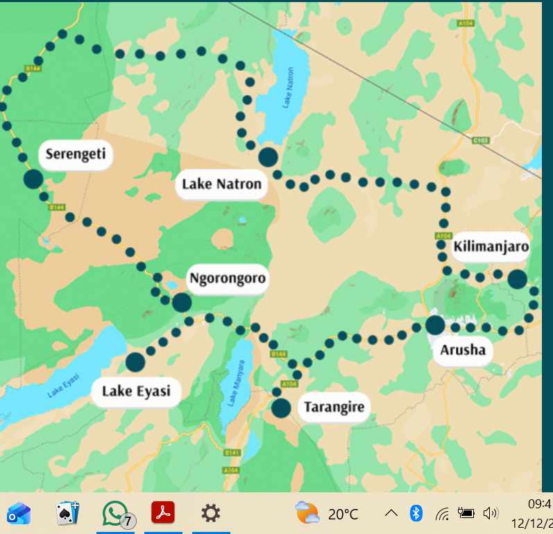 Tanroads Chart 2 week self drive road trip through Tanzania - Self Drive Tanzania